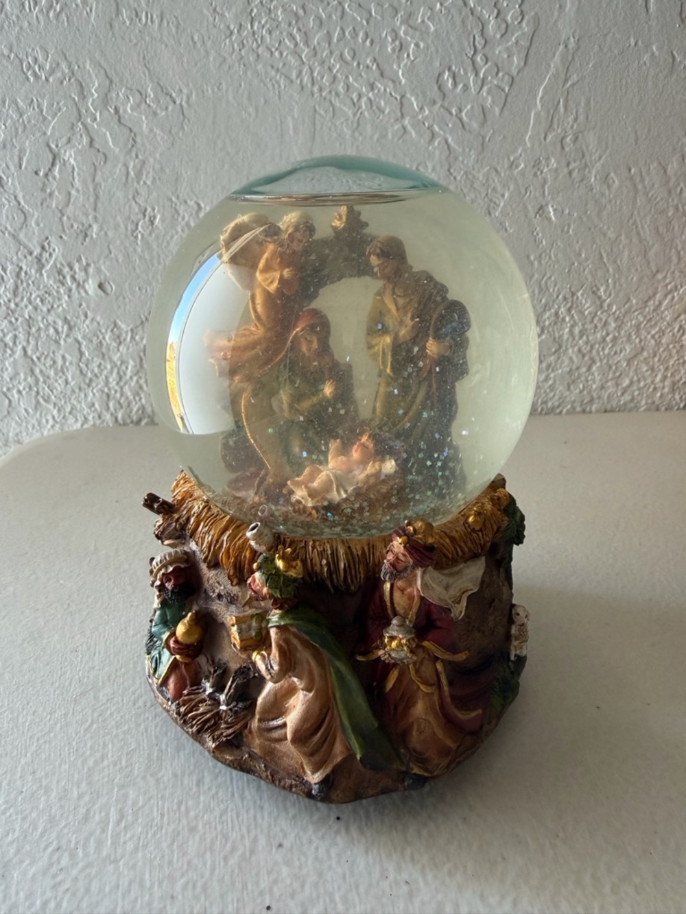 Nativity Snow Globe with Three Wise Men and Holy Family